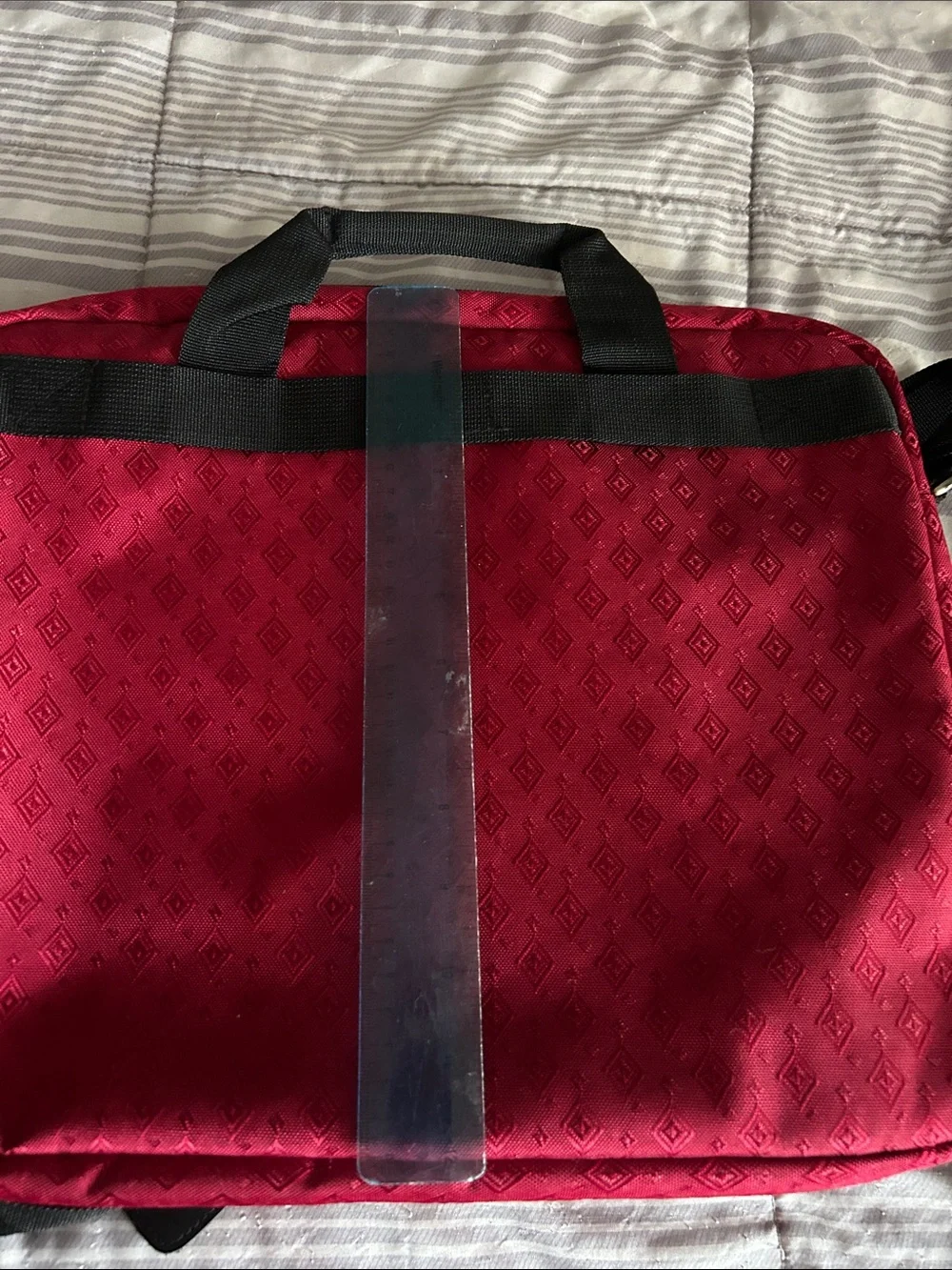 Joy Managano Red LAPTOP Case Travel Bag with Shoulder Strap 2 Pockets NEW UNUSED